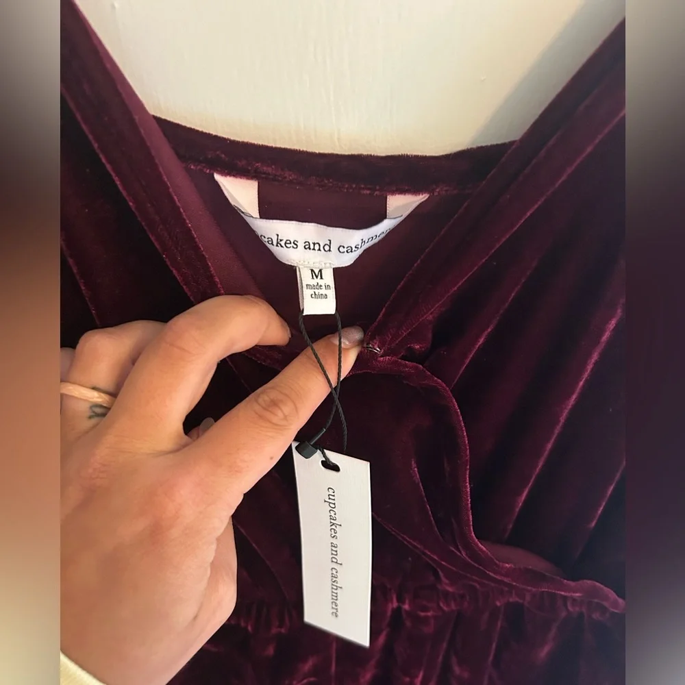 NWT cupcakes & cashmere Velvet Jumpsuit - Picture 4 of 11